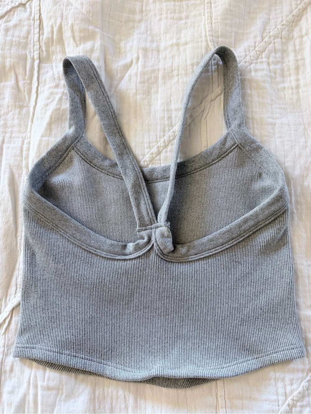 FP Movement Gray Ribbed Cropped Tank - Picture 2 of 3